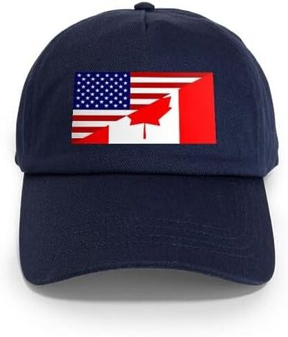 CafePress Canadian American Flag Cap Adjustable Baseball Cap in Kuwait
