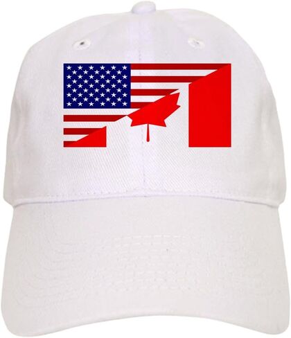 CafePress Canadian American Flag Cap Adjustable Baseball Cap in Kuwait