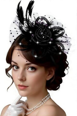 قبعة فاسيناتور للنساء بإضاءة LED لحفلات الشاي وعصابة رأس شبكية للنساء in Kuwait