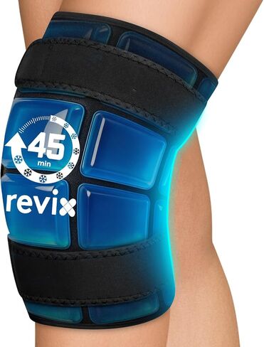 REVIX 2 Packs Knee Ice Pack Wrap, 45-Minute Long Lasting Ice Pack for Knee with Ice Grid Gel Design, Reusable Gel Ice Wrap, Cold Therapy for Soothing Calf & Arm Fatigue(12"×9") in Saudi Arabia