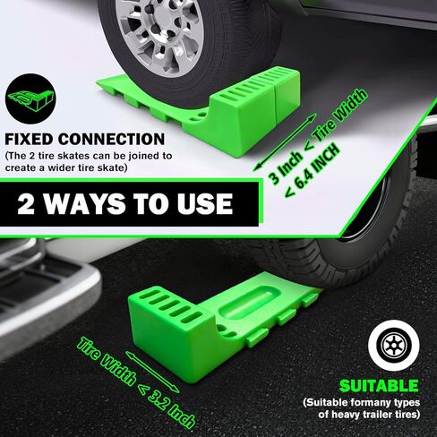 4 Pack Tire Skates with Lever Adjustment - Heavy Duty Tow Truck Accessories for Car Haulers, Flat Beds, Wreckers, and Rollback Carriers in Saudi Arabia