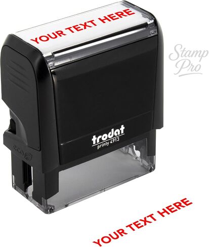 Stamp Pro Self Inking Stamp Custom Stamp - اسم شخصي أو ختم نص للمنزل والمدرسة والحرف اليدوية واستخدام الأعمال - اختر الحجم ونمط الخط ولون الحبر (صغير، 9/16 بوصة × 1 1/2 بوصة منطقة الانطباع) in Kuwait