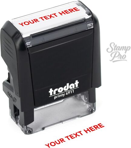 Stamp Pro Self Inking Stamp Custom Stamp - اسم شخصي أو ختم نص للمنزل والمدرسة والحرف اليدوية واستخدام الأعمال - اختر الحجم ونمط الخط ولون الحبر (صغير، 9/16 بوصة × 1 1/2 بوصة منطقة الانطباع) in Kuwait