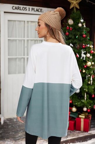 For G and PL Women's Christmas Long Sleeve 3D Printed Oversized Pullover Ugly Tunic Dress with Pockets S-XXL in Saudi Arabia