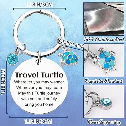 Sea Turtle Gifts Keychain - Inspirational Keyring with Charm for Women, Travel Turtle Lovers New Year Birthday Gift in Saudi Arabia