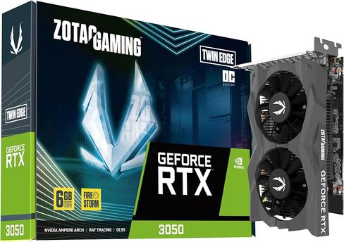 ZOTAC Gaming GeForce RTX™ 3050 ECO Edition 8GB GDDR6 128-bit 14 Gbps PCIE 4.0 بطاقة رسومات الألعاب، التحكم النشط في المروحة، إيقاف مروحة التجميد، ZT-A30500K-10M in Kuwait