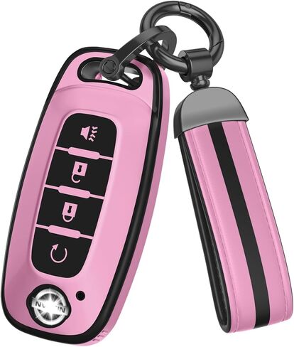 لملحقات غطاء Nissan Key Fob، مادة TPU غير لامعة، مع سلسلة مفاتيح جلدية لطيفة، لعام 2023 2024 2025 2026 Rogue Pathfinder Versa 2025 Sentra Patrol Armada Smart والمزيد. in Kuwait