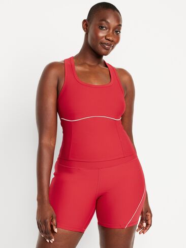 Old Navy PowerSoft Racerback Cropped Shell Tank - Sanguine in Saudi Arabia