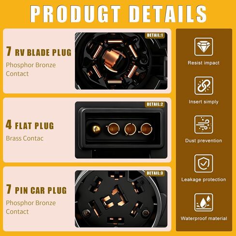7 Blade and 4 Flat Connector, Towing Solutions 40974 Trailer Plug-in Simple Wiring Kit in Saudi Arabia