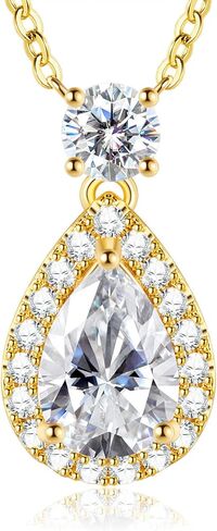 قلادة وعد لها، 2.5 قيراط مويسانيتي هالة قلادة للنساء، رومانسية اخترت لك هدية لزوجة صديقة من زوج صديقها، جاهزة لصندوق الهدايا لعيد الميلاد وعيد الحب in Kuwait