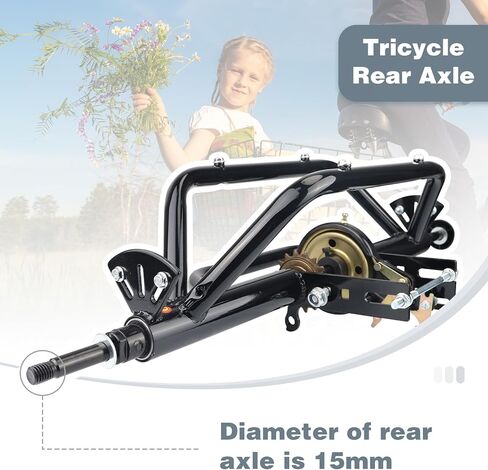 WEEROCK 20" 24" 26" Tricycle Rear Axle Tricycle Conversion Kit Single Speed/ 7 Speeds for 20 24 26 Inch Adult Tricycle, Trike, 3 Wheel Bikes，Black in Saudi Arabia