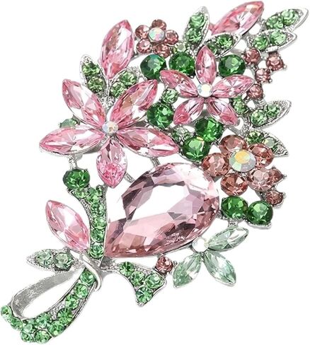 AKA Sorority Pin with Rhinestone Brooch, AKA Sorority Gifts for Women, Crystal Brooches and Pins for Women, aka paraphernalia Pink and Green Jewelry in Kuwait