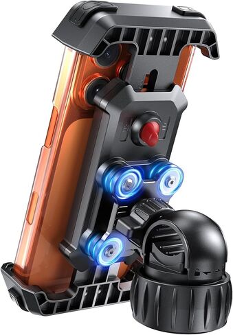 Anti-Shake Motorcycle Phone Mount - 2026 Dual Vibration Dampener, Universal Bike Phone Holder for iPhone 17/16/15/14/13 Series & Android 4.7-7", Handlebar Mount for Bicycle/Motorbike/Scooter in Kuwait