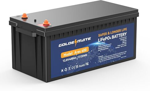 GOLDENMATE 12V 100Ah LiFePO4 Battery, Up to 15000 Deep Cycles Group 31 Lithium Battery, Built-in 100A BMS, Perfect for RV, Solar, Camping, Marine, Trolling Motor and Off-Grid Applications in Saudi Arabia