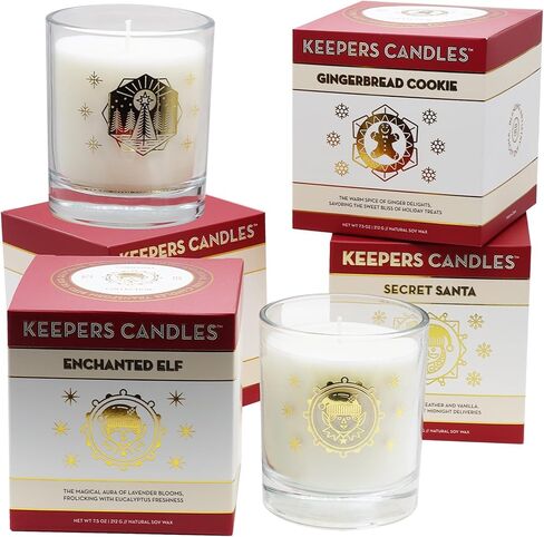 Vanilla Delight Scented Candle Jar by Keepers Candles - 40 Hour Burn, 7oz Soy Wax, 10oz Reusable Glass - Floral Collection - Gift Box - Decorative Design - Aromatherapy in Saudi Arabia