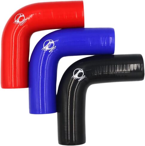 1.5" (38mm) Silicone High Performance 4-Ply 90 Degree Elbow Transition Coupler for Turbo/Intercooler/Intake Piping, Length 4 inch, Thickness 5.5mm (Red) in Kuwait