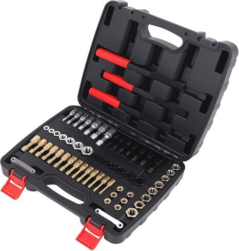 طقم استعادة الخيط 61 قطعة من maXpeedingrods، أداة إصلاح الخيط، UNC UNF ومجموعة مطارد الخيط المتري مع مقياس درجة الخيط in Kuwait