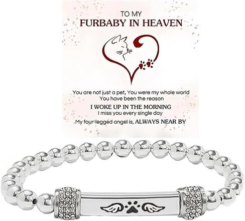 سوار قابل للتمدد مزين بالماس مزين بطباعة مخالب، إلى My Furbaby In Heaven Angel Wing Claw Pet Miss You Always Memorial الفولاذ المقاوم للصدأ أنبوب النقش الهدايا والمجوهرات in Kuwait
