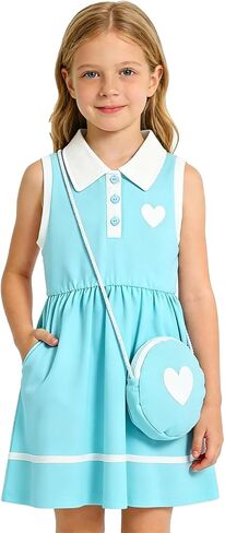 2-9Y Toddler Girl Sport Dress Heart Print Summer Clothes Sleeveless Kids Dresses Causal Beach Sundress Girl in Saudi Arabia