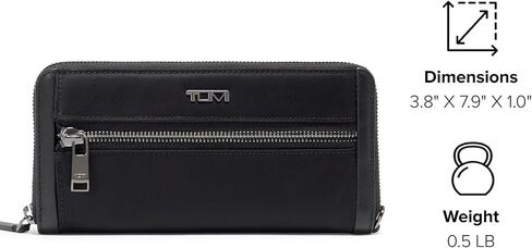 Tumi Zip Around Continental, Black/Gunmetal, One Size in Saudi Arabia