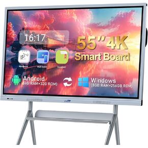 لوحة ذكية Pro مقاس 65 بوصة بدقة 4K UHD مزودة بكاميرا بدقة 16 ميجابكسل - شاشة عرض تنفيذية تعمل باللمس لقاعات الاجتماعات ونظام تعاون لاسلكي ثنائي التشغيل ومؤتمرات الفيديو in Kuwait