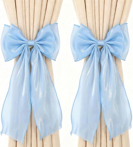 2 Pack Bow Room Decor Pink Room Decor French Silk Bow Curtains Tiebacks Elegant Decorative Curtain Strap for Home Bedroom Offices Dining Rooms Wedding Party Décor (Pink) in Saudi Arabia