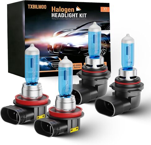 Halogen Headlight Bulbs Compatible For Toyota Camry 2007 2008 2009 2010 2011 2012 2013 2014-2018,High Low Beam Lights Bulb, 6000K White, 350% Brightness Upgrade, Plug & Play, 4-Pack in Saudi Arabia