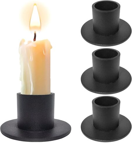 2 Pcs Gold Iron Candle Holder with 2 Pcs Double Sided Tape for Dinning, Taper Candles, Wedding and Party Decoration (Gold) in Saudi Arabia