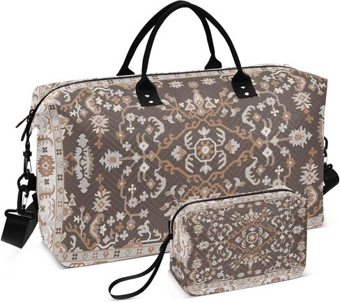 Aflyko Travel Duffel Persian Carpet Tribal Mandala Sport Tote Gym Weekender Overnight for Men Women Flight Approved Carry On Fitness Dance Go-To Daily, Medium in Saudi Arabia