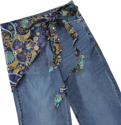GUZOSJO Women's Long Fashion Triangle Skinny Scarf Belt,Waist Sash Wrap Satin Boho Belts for Pants Dress Gift in Kuwait