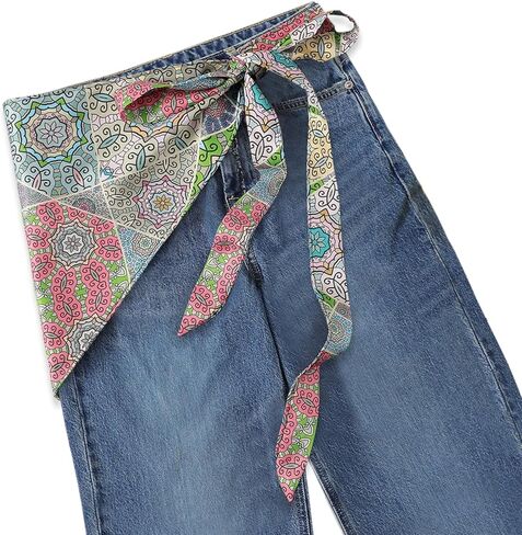 GUZOSJO Women's Long Fashion Triangle Skinny Scarf Belt,Waist Sash Wrap Satin Boho Belts for Pants Dress Gift in Kuwait