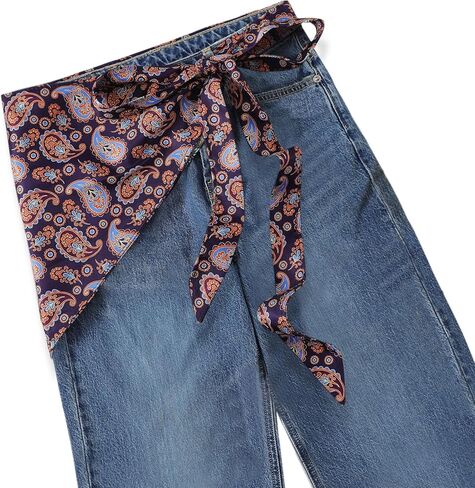 GUZOSJO Women's Long Fashion Triangle Skinny Scarf Belt,Waist Sash Wrap Satin Boho Belts for Pants Dress Gift in Kuwait