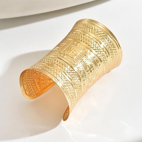 Chunky Gold Cuff Bangle Bracelets for Women Vintage Boho Wide Bracelet Irregular Statement Bracelet Fashion Open Cuff Bracelets Thick Arm Golded Bangle for Women in Saudi Arabia