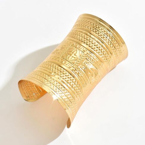 Chunky Gold Cuff Bangle Bracelets for Women Vintage Boho Wide Bracelet Irregular Statement Bracelet Fashion Open Cuff Bracelets Thick Arm Golded Bangle for Women in Saudi Arabia