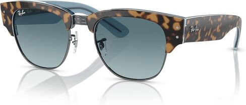نظارة شمسية Ray-Ban MEGA CLUBMASTER RB0316S HAVANA ON BLU على إطار معدني مع عدسة رمادية متدرجة زرقاء in Kuwait