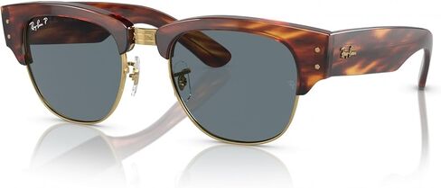 نظارة شمسية Ray-Ban MEGA CLUBMASTER RB0316S HAVANA ON BLU على إطار معدني مع عدسة رمادية متدرجة زرقاء in Kuwait