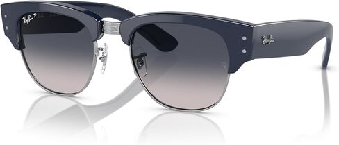 نظارة شمسية Ray-Ban MEGA CLUBMASTER RB0316S HAVANA ON BLU على إطار معدني مع عدسة رمادية متدرجة زرقاء in Kuwait
