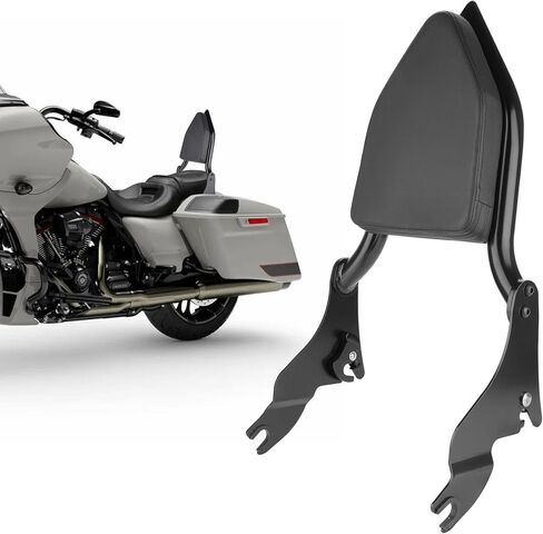 مسند ظهر سيسي بار قابل للفصل مقاس 25 بوصة لجولة Harley Davidson Touring، مسند ظهر للركاب من الفولاذ شديد التحمل من الكروم متوافق مع Street Glide/Road Glide/Road King/Electra Glide 2009-2024 in Kuwait