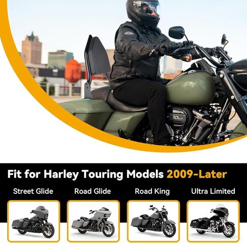 مسند ظهر سيسي بار قابل للفصل مقاس 25 بوصة لجولة Harley Davidson Touring، مسند ظهر للركاب من الفولاذ شديد التحمل من الكروم متوافق مع Street Glide/Road Glide/Road King/Electra Glide 2009-2024 in Kuwait