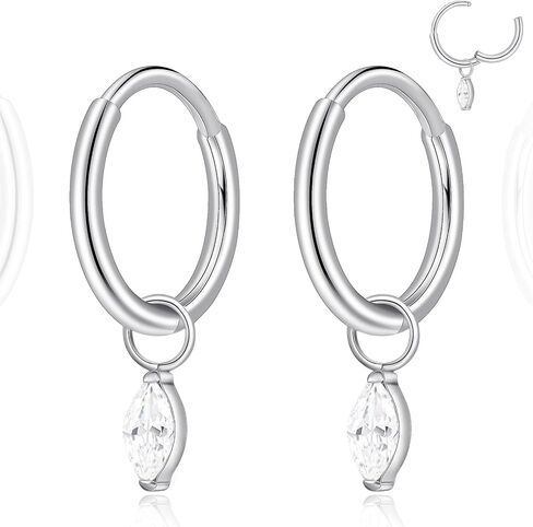 Limerencia G23 Titanium Clicker Hoops Rook Piercing Jewelry for Women, Hypoallergenic 6mm 8mm 20G Dangle Huggie Hoop Cartilage Conch Helix Hoop Earrings in Saudi Arabia