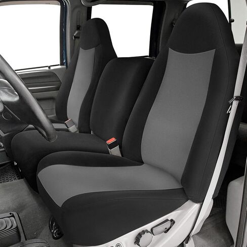 غطاء المقعد الأمامي متوافق مع 1999-2007 Ford F250-F550، غطاء مقعد أمامي مقسم 40/20/40، نسيج النيوبرين مع مساند رأس مصبوبة مدببة ووحدة تحكم مفتوحة، بدون كتف على مسند الظهر in Saudi Arabia