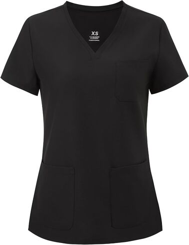 COZYFIT Medical Scrub Tops for Women - Soft Stretch,Curved V-Neck Scrub Tops with 3 Pockets in Kuwait