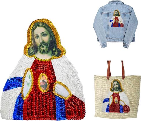 Nino dios Sequin Applique Patch It can be Sewed/glued on Cap and Gowns, Jackets, Bags or Any Other Fabric - niño dios Sequin Patch - god Kid Embellishment Patches in Saudi Arabia