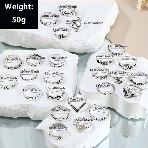 Vintage Silver Knuckle Rings for Women Stackable Joint Finger Statement Bohemian Rings Set for Christmas in Saudi Arabia