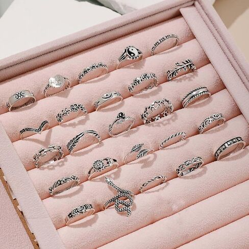 Vintage Silver Knuckle Rings for Women Stackable Joint Finger Statement Bohemian Rings Set for Christmas in Saudi Arabia