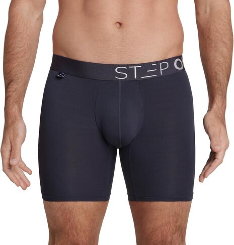STEP ONE Mens Boxer Briefs, 1 Pair – Viscose from Bamboo Anti-Chafing Underwear for Men, Comfortable Moisture-Wicking Boxers with 3D Pouch Black and Gray XL in Saudi Arabia