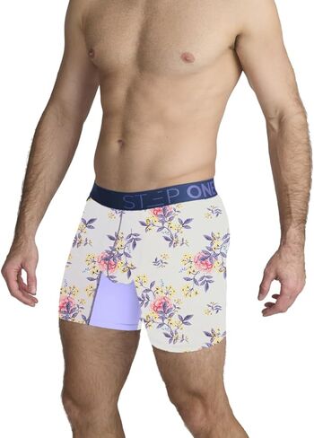STEP ONE Mens Boxer Briefs, 1 Pair – Viscose from Bamboo Anti-Chafing Underwear for Men, Comfortable Moisture-Wicking Boxers with 3D Pouch Black and Gray XL in Saudi Arabia
