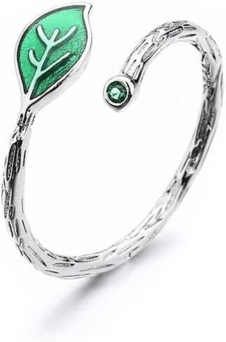 Leaf Twig Ring for Women,925 Sterling Silver Olive Leaf Ring to Daughter 14k Gold Plated Dainty Green Leaves Statement Stacking Open Band Finger Rings Birthday Valentines Day Jewelry Gift in Saudi Arabia