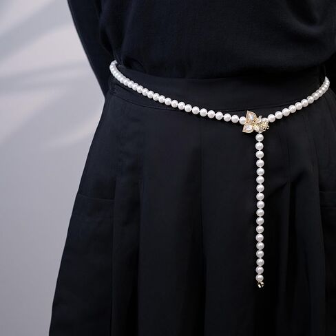 Butterfly Long Pearl Necklace for Women Elegant and Fashionable Banquet Party Necklace 90cm in Saudi Arabia