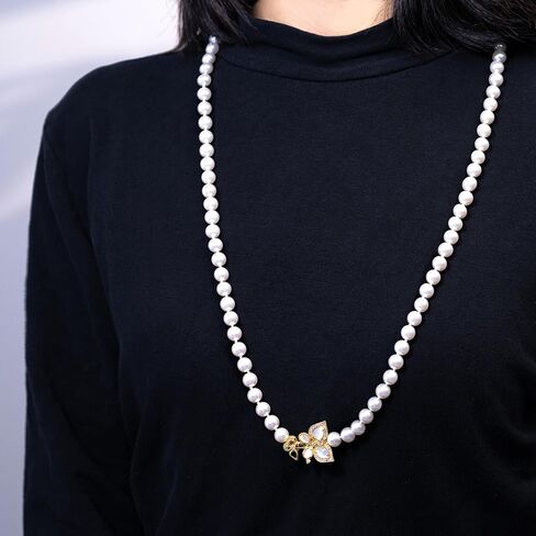 Butterfly Long Pearl Necklace for Women Elegant and Fashionable Banquet Party Necklace 90cm in Saudi Arabia